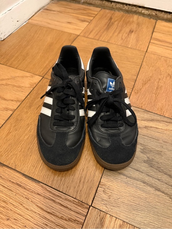 adidas Shoes - adidas Black sambas with White Logo Accent